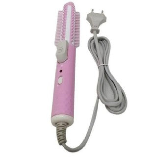 Mini Escova Enrola Cabelo Chapinha Alisadora 2 Em 1 Bivolt A4