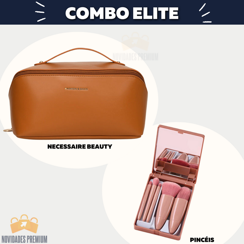 Combo BARBIE - Leve Necessaire Beauty GANHE Kit de Pincéis de Maquiagem