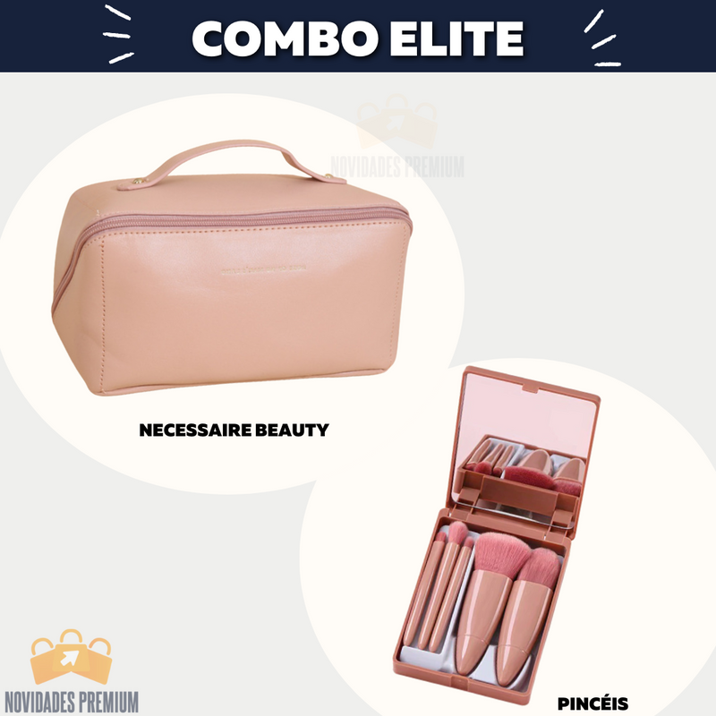 Combo BARBIE - Leve Necessaire Beauty GANHE Kit de Pincéis de Maquiagem